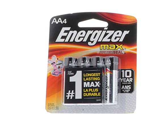 2 Pack Energizer E91BP-4 AA Alkaline Batteries 4 Batteries per Package