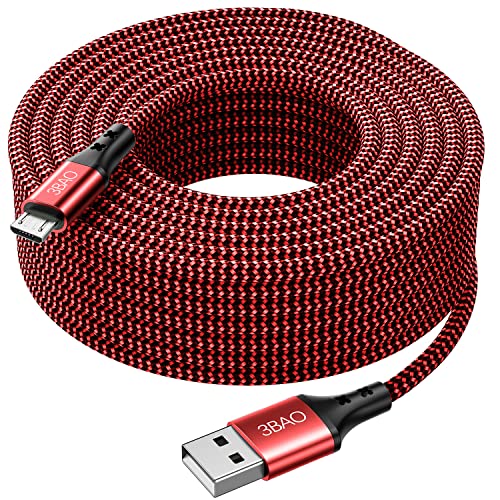 3BAO Micro USB Cable, 15 ft 5M Long PS4 Controller Charging Cable, Suitable for Samsung Galaxy S7 Edge S6, Note 5, Note 4, Moto G5 (red)