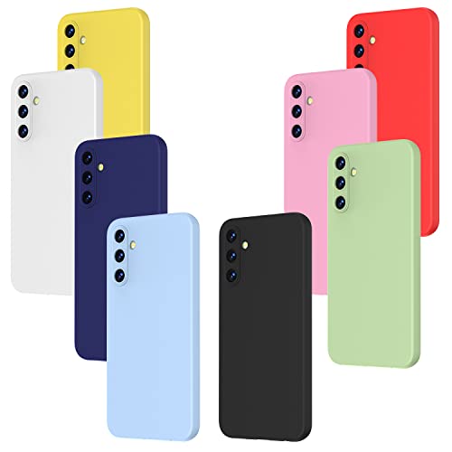 (8 Pack) for Samsung Galaxy A24 4G Case, Soft Silicone Gel Bumper Shell Shockproof Protection Phone Case Cover for Samsung Galaxy A24 4G, Red, black, dark blue, yellow, pink, white, green, purple