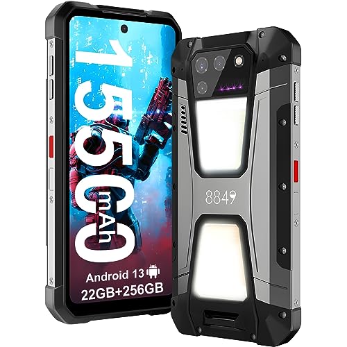 8849 Tank 2 Rugged Smartphone, 22GB+256GB Unlocked Rugged Phone with Projector, 6.79" 4G Waterproof Cell Phone with Camping Light, 15500mAh 64MP Night Vision Android 13 Phone Unlocked, OTG/NFC