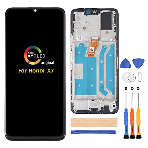 A-MIND for Huawei Honor X7 Screen Replacement with Frame CMA-LX2 CMA-LX1 CMA-LX3 LCD Display Touch Digitizer Full Assembly Repair Kits,with Tools(Black)