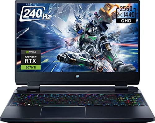 Acer 2023 Predator Helios 300 Gaming-Laptop, 15,6-Zoll-2K-QHD-240-Hz-Display, Intel Core i7-12700H 14-Core, GeForce RTX 3070 Ti, 64 GB DDR5, 2 TB PCIe SSD, RGB-Tastatur, Thunderbolt 4, RJ-45, GM-Zubehör