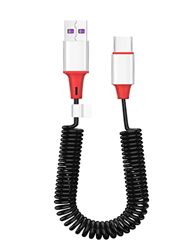 AICase Type C Cable,Expansion Spring Coiled Cable,Charging & Sync Data,USB C Charger Cable for Galaxy S23,S22,S21,S20,S9/S8 Note 8, Pixel, LG V30 G6, Nintendo Switch, OnePlus 5 etc