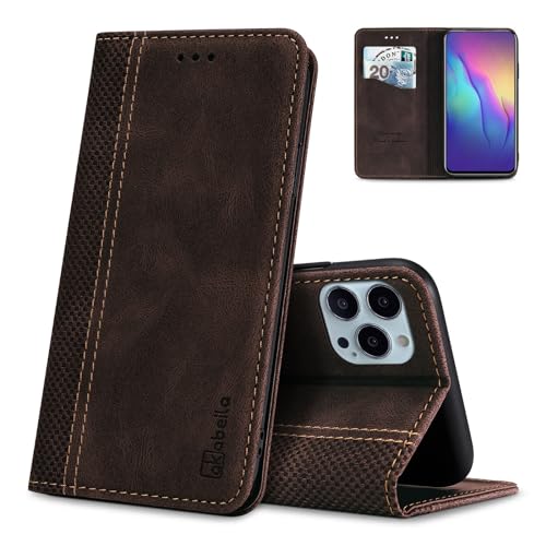 AKABEILA Mobile Phone Case for Honor X50i+ 5G/X50i Plus 5G Case Protective PU Leather Flip Case Stand Wallet Folding Case Bag Case with [Card Slot] [Stand Function] [Magnetic] Dark Brown