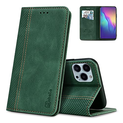 AKABEILA Mobile Phone Case for Oppo A2 Pro 5G Case Protective PU Leather Flip Case Stand Wallet Folding Case Bag Case with [Card Slot] [Stand Function] [Magnetic] Green