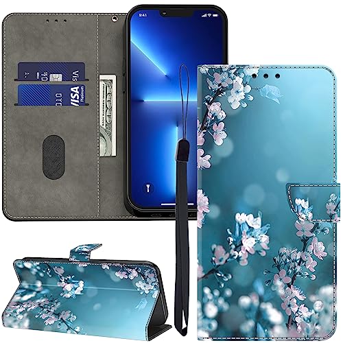 ALILANG for Xiaomi Redmi A2 /Redmi A1 /Redmi A2 Plus/Redmi A1 Plus Wallet Case with Credit Card Holder, Flip Book PU Leather Protective Magnetic Cover for Redmi A2 Phone Case - Plum Blossom