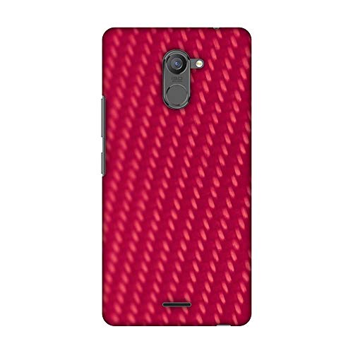 AMZER Slim Designer Snap On Hard Shell Case Back Cover for Infinix Hot 4 Pro - Carbon Fibre Redux Candy Red 13