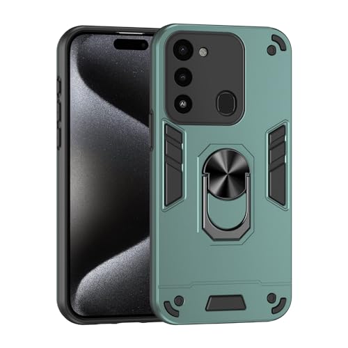 Anti-Scratch Case Compatible with Tecno Spark GO 2022/Spark 8C/Spark 9 Phone Case with Kickstand & Shockproof Military Grade Drop Proof Protection Rugged Protective Cover PC Matte Textured Sturdy Bump