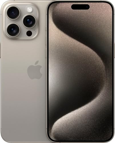 Apple iPhone 15 Pro Max, 256 GB, titanio natural - Libre (renovado)