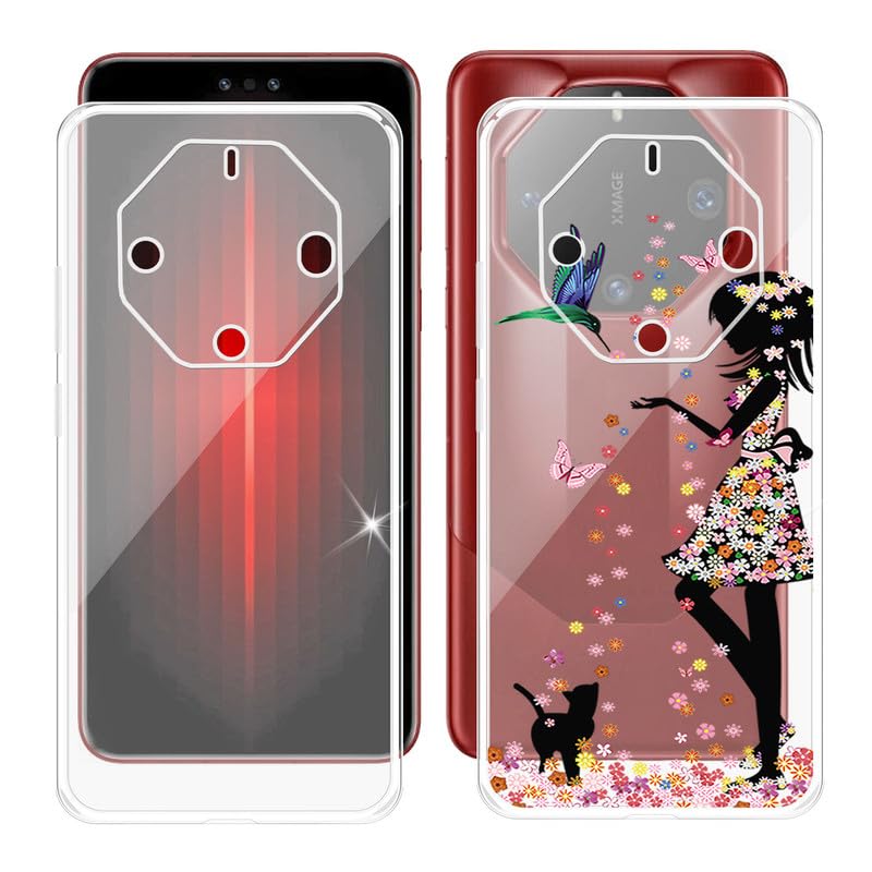 AQGG for Huawei Mate 60 RS Ultimate (6.82") Case, Soft Silicone Bumper Shell 2 Transparente Flexible Rubber Phone Protective Cases TPU Cover for Huawei Mate 60 RS Ultimate