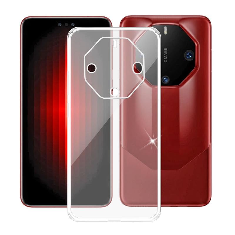 AQGG for Huawei Mate 60 RS Ultimate (6.82") Case, Soft Silicone Bumper Shell Transparent Flexible Rubber Phone Protective Cases TPU Cover for Huawei Mate 60 RS Ultimate - - Clear