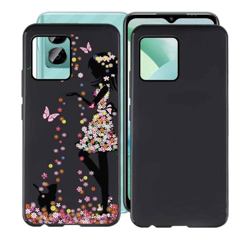 AQGGIIXY for Doogee N50 Pro (6.52") Case, Soft Silicone Bumper Shell 2 Black Flexible Rubber Phone Protective Cases TPU Cover for Doogee N50 Pro - WM49