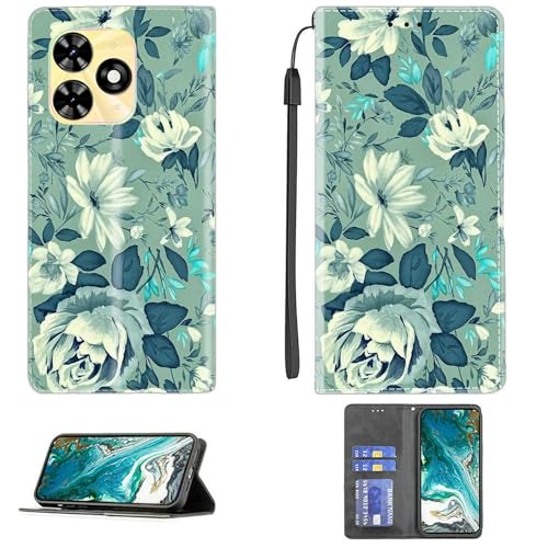 Aroepurt Tecno POP 8 Case Compatible with Tecno POP 8 Phone Case Cover PU Leather Kickstand Magnetic Wallet Case CPT1