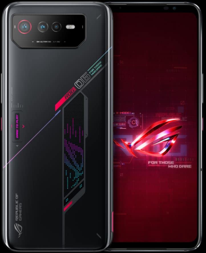 ASUS ROG Phone 6 5G 512GB 16GB RAM Factory Unlocked (GSM Only | No CDMA - not Compatible with Verizon/Sprint) Global Version - Black