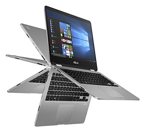 ASUS TP401MA-YS02 Vivobook Flip Thin 2-in-1 HD Touchscreen Laptop, Intel Celeron 2.6GHz Processor, 4GB RAM, 64GB eMMC, Windows 10 S, 14"