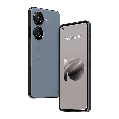 ASUS Zenfone 10 Cell Phone, 5.9” FHD+ AMOLED 144Hz, IP68, 4300mAh Battery, 50MP/13MP Dual Camera, 32MP Front Camera, 8GB+256GB, 5G LTE Unlocked Dual SIM, Blue, AI2302-8G256G-BL [US version]
