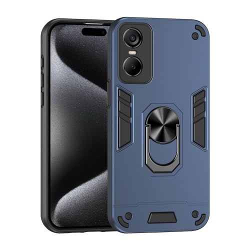 Back Case Cover Compatible with Tecno Pop 6 Pro Phone Case with Kickstand & Shockproof Military Grade Drop Proof Protection Rugged Protective Cover PC Matte Textured Sturdy Bumper Cases Protective Cas
