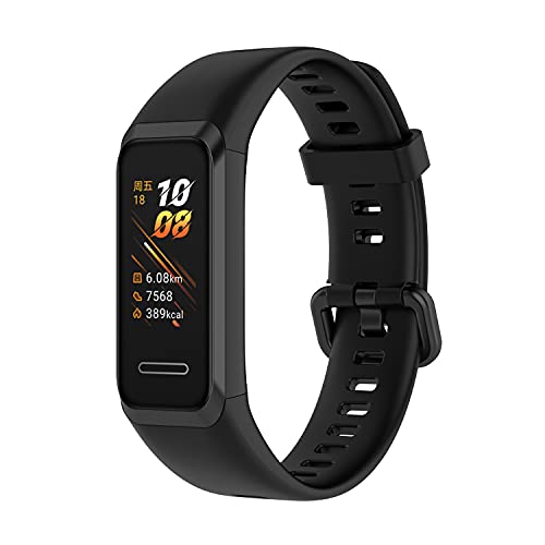 Bands Compatible with Huawei Band 4 & Huawei Honor Band 5i Band Soft Silicone Waterproof Adjustable Sport Watch Strap Replacement Wristbands for Huawei Band 4 Smartwatch Band Accessories (Black)
