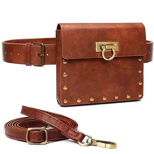 Belt Pouch Waist Bag Fanny Pack Cossbody Bags Fashion Phone Purse Steampunk Retro Medieval Renaissance Leather Casual Travel Wallet (Style 2)