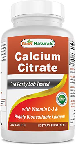 Best Naturals Calcium Citrate with Vitamin D-3 240 Tablets (240 Count (Pack of 1))
