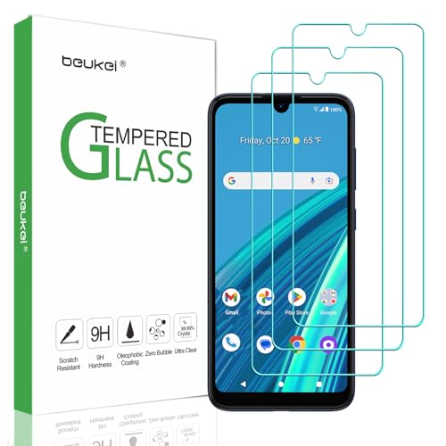 beukei (3 Pack) Compatible for Cricket Debut S2 / AT&T Calypso 4 Screen Protector Tempered Glass, Touch Sensitive,Case Friendly, 9H Hardness