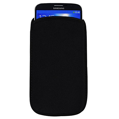 Black Universal Neoprene Shock Absorbing Proof Pouch Sleeve Case for LG W41 Velvet 5G Motorola Edge Moto G Power 2021 G Pure 2021 G Stylus 2021 BLU G90 Pro G91 Pro G51 Plus