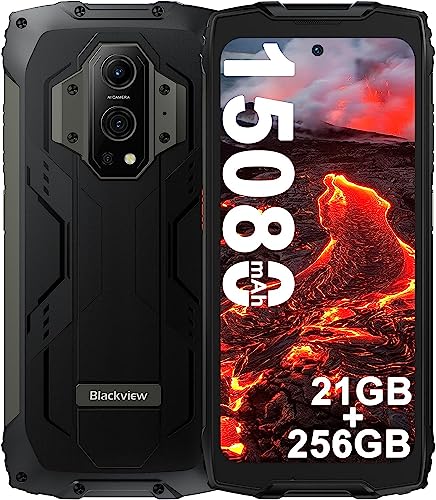 Blackview Rugged Phones Unlocked, BV9300 Android Phones, 21GB+256GB/1TB Unlocked Cell Phone, 15080mAh Battery 33W Fast Charge, Octa-core Helio G99, 50MP Camera, 2.3K 120Hz Display, Android 12, NFC