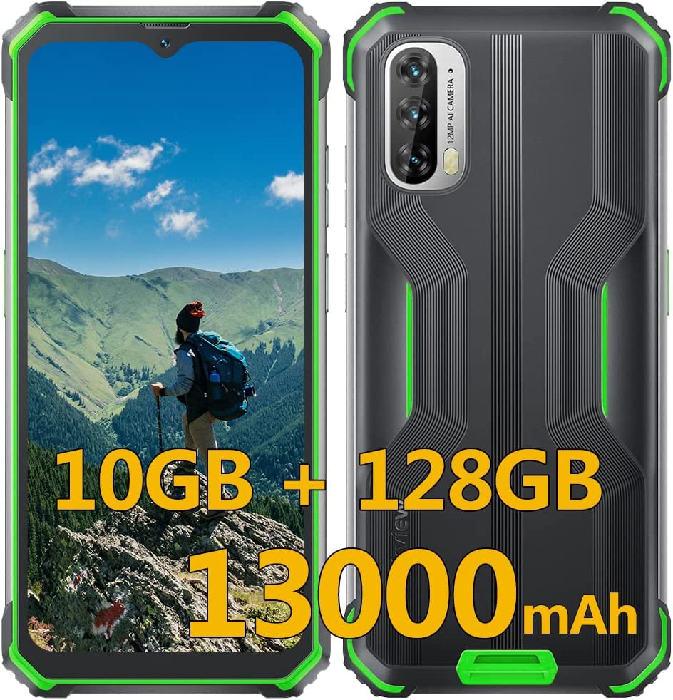 Blackview Rugged Smartphone Unlocked, BV7100 Cellphone(2023New), Android 12, 10GB+128GB/1TB Expand, 33W Fast Charge 13000mAh Battery,Waterproof Unlocked Cell Phone, NFC, Glove Mode,Fingerprint Unlock