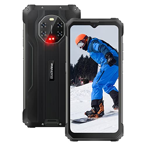 Blackview Rugged Smartphone Unlocked, BV8800 Cell Phone, 8GB+128GB Unlocked Phones with 20MP Night-Vision Camera+50MP Rear, 33W Fast Charge 8380mAh Battery, IP68 Waterproof/NFC T-Mobile Android Phone