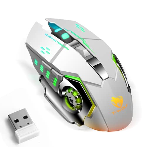 Bluetooth Mouse, UrbanX Rechargeable Wireless Mouse Multi-Device (Tri-Mode:BT 5.0/4.0+2.4Ghz) with 3 DPI Options, Ergonomic Optical Portable Silent Mouse for Yezz Art 2 Pro Silver Green