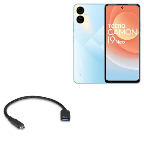 BoxWave Cable Compatible with Tecno Camon 19 Neo - USB Expansion Adapter, Add USB Connected Hardware to Your Phone