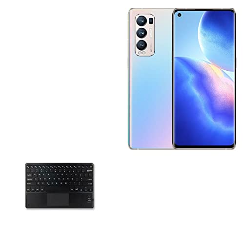 BoxWave Keyboard Compatible with Oppo Find X3 Neo - SlimKeys Bluetooth Keyboard with Trackpad, Portable Keyboard with Trackpad for Oppo Find X3 Neo - Jet Black