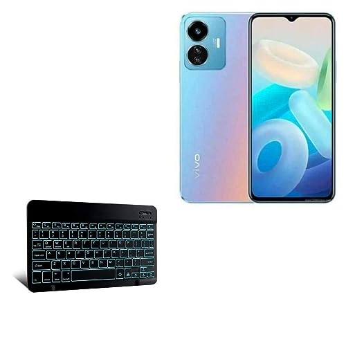 BoxWave Keyboard Compatible with vivo Y78+ - SlimKeys Bluetooth Keyboard - with Backlight, Portable Keyboard w/Convenient Back Light for vivo Y78+ - Jet Black
