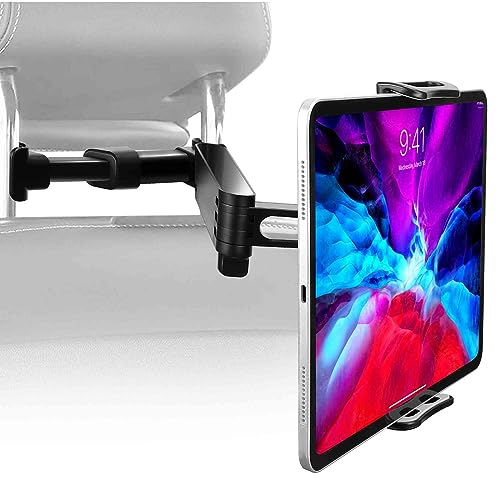 Car Headrest Mount for iPad and Tablets - Essential Travel Accessory for Road Trips - Back Seat Tablet Holder for Ulefone Armor Pad Fits All 4-11" Devices & All Headrest Rods