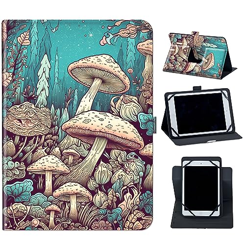 Case for Blackview Tab 7 and Tab 7 Pro Tablet,Mxfdegf 360 Degree Rotating Stand and Magnetic Closure Case for Blackview OSCAL Pad 10 Tablet/P20HD/P40HD 10 inch 2022 Tablet,Mushroom Drawing