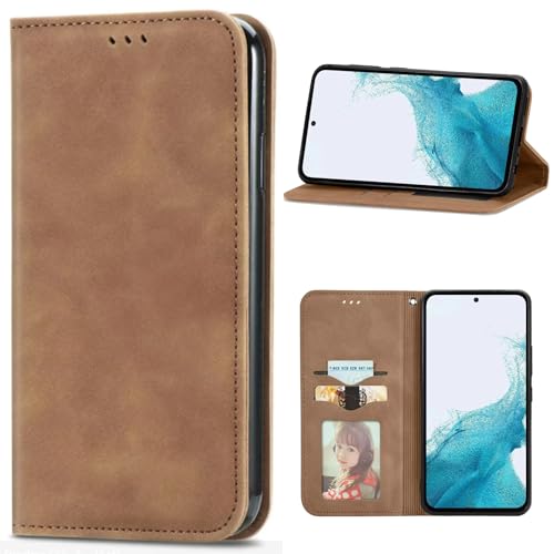 Compatible with Vivo iQOO Z8 5G Case,PU Leather Card Holder,Compatible with Vivo iQOO Z8 5G Magnetic Closure Flip Stand Wallet Cover Brown