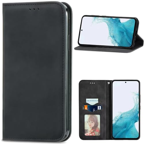 Compatible with Vivo iQOO Z8 5G Case,PU Leather Card Holder,Compatible with Vivo iQOO Z8 5G Magnetic Closure Flip Stand Wallet Cover Black