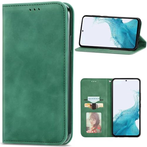 Compatible with Vivo Y27 5G / Y27 4G / Y77t 5G Case,PU Leather Card Holder,Compatible with Vivo Y78M / Y78 5g (China) / Y36 5G / Y36 4G Magnetic Closure Flip Stand Wallet Cover Green