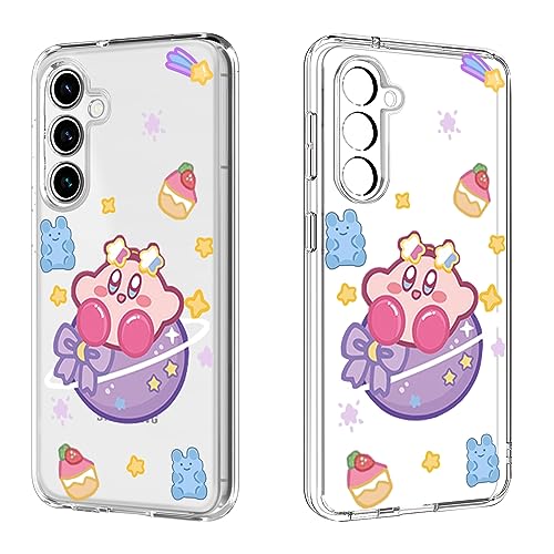 Cute Phone Case for Samsung Galaxy S23 FE 6.4INCH with Kawaii Anime Cartoon Pink Ball Pattern for Women Girls Teen Kids Soft Silicone TPU Clear Cover Compatible for Samsung Galaxy S23 FE