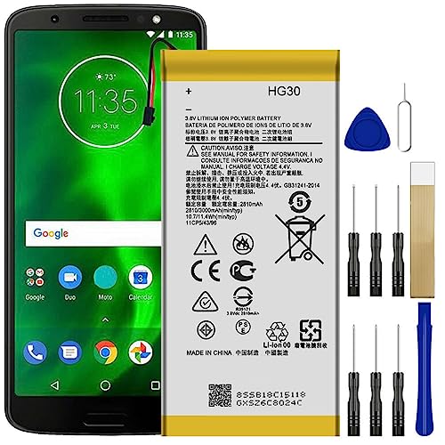 DDONG for Motorola Moto G6, G5S, G5S Plus XT1806 XT1925 Replacement Battery HG30 3000mAh with Free Adhesive Tool