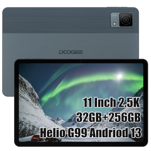 DOOGEE 11" Tablet 2.5K Display T30 Ultra Android 13 Tablet, Helio G99 Octa Core 2.2GHz, 32GB RAM + 256GB ROM Expand 2TB,8580mAh Battery,16MP + 8MP Camera(Gray)