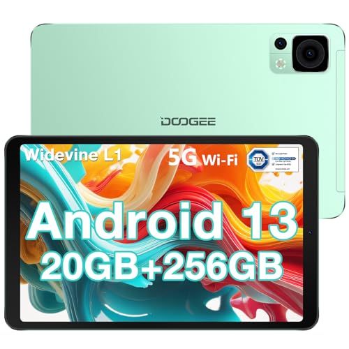 DOOGEE T20 Mini Pro Android 13 Tablet, 20GB+256GB/TF 1TB Octa Core, 1920 * 1200 in-Cell 8.4" Utral Thin FHD+IPS TÜV Android Tablet with 5060mAh, BT5.0, Dual-Band WiFi,13+5MP Dual Camera-Green