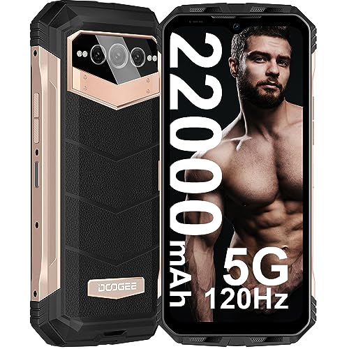 DOOGEE V MAX (2023) 5G Rugged Smartphone, 22000mAh 20GB+256GB Rugged Phones Unlocked,120Hz 6.58" Rugged Cell Phone, Dual Speakers, 108MP Main Camera, Night Vision,IP68 Waterproof Phone NFC, OTG