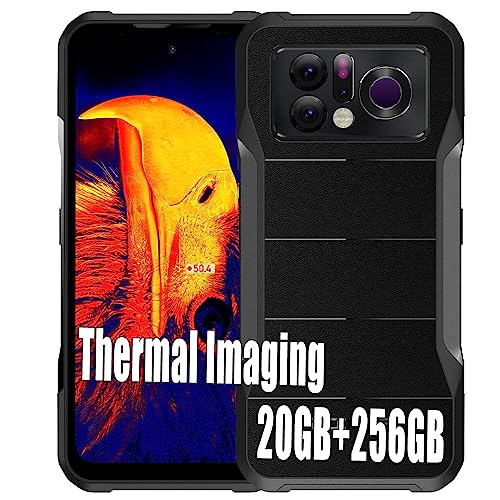 DOOGEE V20 Pro 5G Rugged Smartphone,20GB+256GB Android 12, 64MP + Thermal Imaging Camera, 6.43" FHD+ Screen, 6000mAh Battery 33W,Dual SIM 5G Unlocked Rugged Phone OTG GPS NFC, Black