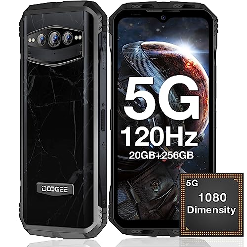 DOOGEE V30T 2023 5G Unlocked Smartphone, 20GB+256GB Rugged Smartphone, 66W/10800mAh Battery Cell Phone, 120Hz 6.58" 108MP Camera Rugged Phone, Dual Speakers, Night Vision, IP68 Waterproof, NFC, OTG