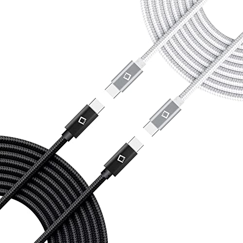 Cable de carga rápida dual USB-C/PD de 60 W compatible con Tecno Camon 18 Premier Plus Transferencia de datos de 5 Gbps para entrega de energía Carga de alta capacidad (blanco)