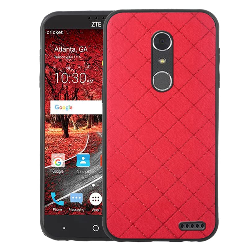 ELISORLI Compatible with ZTE Grand X4 Z956/Blade Spark Z971 case Rugged Thin Slim Cell Accessories Anti-Slip Fit Rubber TPU Mobile Phone Protection Full Body Cover for ZMAX One Z719DL Women Men Red