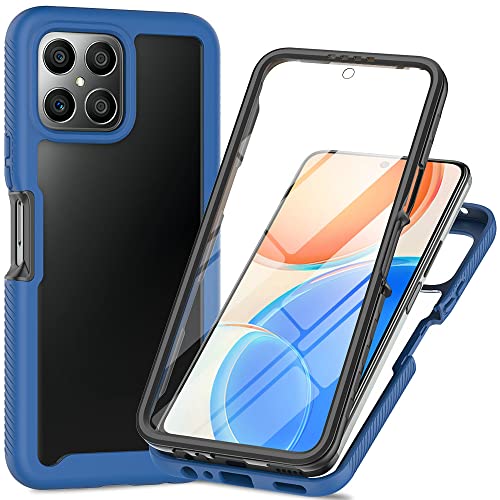 Elubugod Case for Honor X8 Case Cover,Anti-Fall and Shock-Absorbing Protective with Screen Protector Case for Honor X8 4G TFY-LX1 TFY-LX2 TFY-LX3 Case Blue