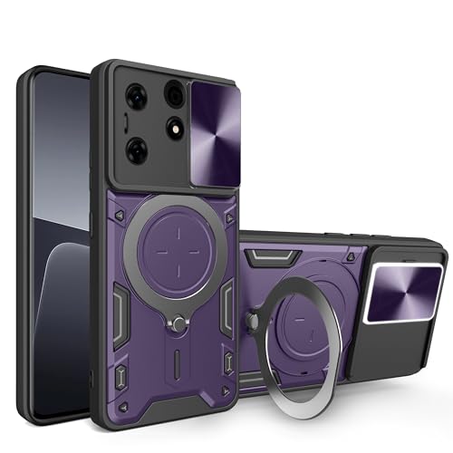 Elubugod Compatible with Tecno Spark Go 2024 Case,Compatible with Tecno Pop 8 Case,with Slide Camera Lens Cover Compatible with Tecno Spark 20 / Spark 20C Case Purple