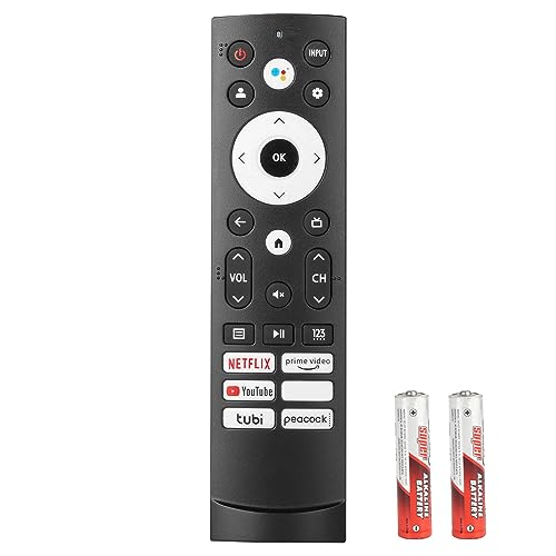 ERF3M90H IR Remote Control Compatible with Hisense Android TV 43A6H 43A65H 50A6H 50U6H Replacement Controller with Netflix PrimeVideo YouTube Tubi Peacock Buttons with Batteries (No Voice Function)